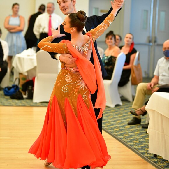 Orange Blossom - Ballroom Smooth Gown Nude & Orange by Dore Designs - Picture 10 of 16